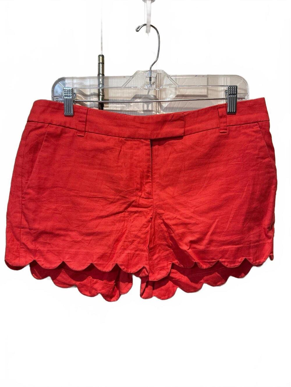 J. Crew Coral Scalloped Shorts Size 8